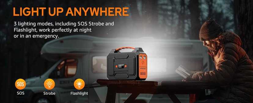 Solar Powered Generator 200W Peak/100W Rated, Portable Solar Generator Power Station with Solar Panels 40W Included, 146Wh Solar Power Bank with AC Outlet 110V for Home Use Camping Outdoor Adventure