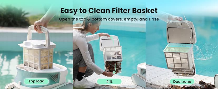 Poolmate Hydro 4 SE Corded Robotic Pool Cleaner, 150W 180μm Class Basket Filter Pool Vacuum with Climbing Walls & Floors, Ideal for Inground Pools Up to 40FT Long Cable