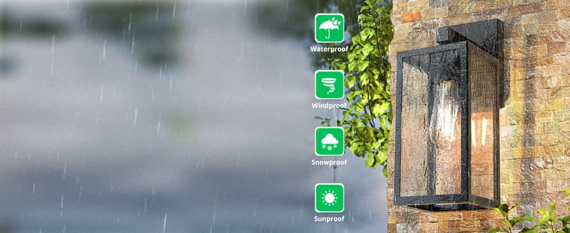 MAXvolador Outdoor Wall Lantern, Exterior Waterproof Wall Sconce Light Fixture, Black Anti-Rust Mount Light with Clear Glass, E26 Base Wall Lamp