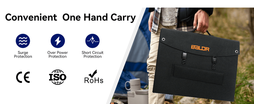 BALDR Solar Panels 200W Monocrystalline Portable Folding Solar Charger for Solar Generators and Portable Power Stations,Solar Panel Kit for Camping, Off Grid Living