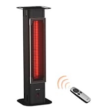 EAST OAK Electric Patio Heater for Commercial Use, 3000W Wall Mounted Electric Infrared Heater, Outdoor Heaters for Patio Deck, Outdoor Heater with IP65 Waterproof Remote Control Black 240V