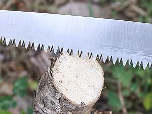 HAUTMEC 12" Pruning Hand Saw, A Pull Stroke Saw with Straight SK5 Steel Blade, Trapezoidal Teeth and Scabbard, for Pruning, Woodworking, Sharp Stone Series, HT0305