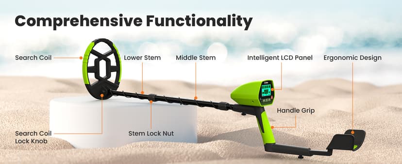 GoGonova Metal Detector for Adults & Kids, Kids Metal Detector, Waterproof Metal Detectors with High Accuracy Lightweight 8" Search Coil, All Metal & Disc Modes for Junior & Youth Gold Detector