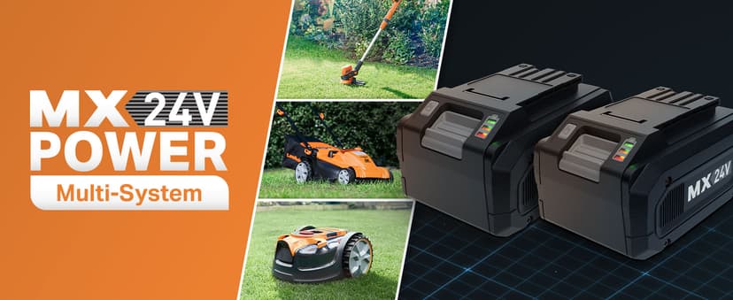 LawnMaster 20VMWGT 24V Max 13-inch Lawn Mower and Grass Trimmer 10-inch Combo with 2x4.0Ah Batteries and Charger