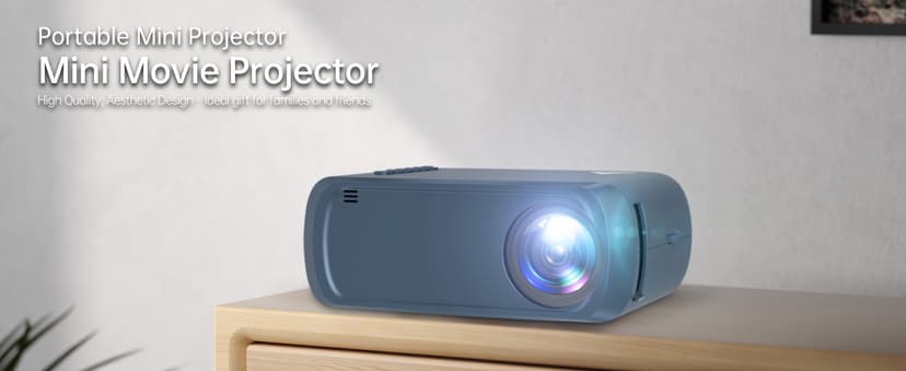 Mini Projector, iTJQ Portable Projector 1080P Supported for Indoor Outdoor Movies, Phone Projector Compatible with iOS/ Android, Laptop, TV Stick/ PS5, USB/HDMI/Type-C