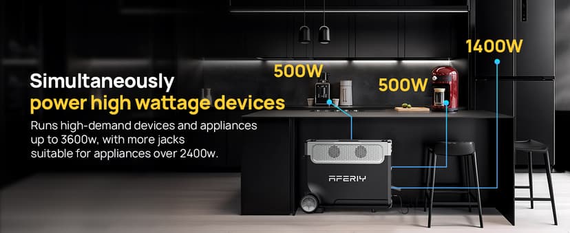 AFERIY 3840Wh Portable Power Station,120V AC Outlets x 5,2.5H Fast Charge,3600W LiFePO4 Battery Power Station,Solar Generator for Home Use,Outdoor Camping,Power Outage,Camping,RV,Emergencies