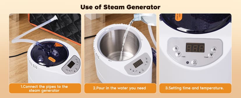 Portable Sauna Box with 3L 1200W Steamer, Personal Sauna Tent with 15 Adjustable Heat Levels, Steam Sauna Full Body for Home, Steam Room with Foldable Chair