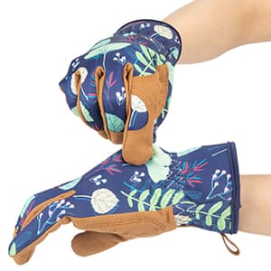 Womens Gardening Weeding Working Gloves, Leather Garden Glove for Women Thorn Proof No Stab for Digging, Planting,Pruning