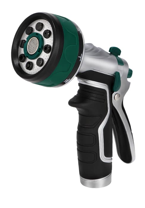 Watering Wand for Garden Hose, 24 Inch, 8 Spray Patterns, Garden Hose Nozzle with Thumb Flow Control, Adjustable Water Sprayer with Pivoting Head, Ideal for Hanging Baskets and Shrubs