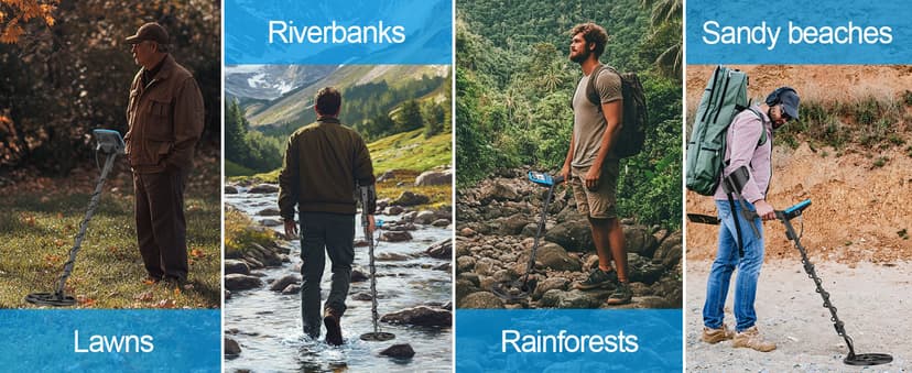 OMMO Metal Detector for Adults With Adjustable Stem, 5 Detection Modes, Higher Accuracy Gold Detector, IP68 Waterproof Coil for Detecting Treasure