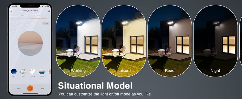 Onforu 100W Smart LED Security Flood Lights Outdoor, 9000LM Brightness Adjustable, WiFi Alexa Flood Light APP Control Tunable 2700K-6500K, Exterior Floodlight with 3 Adjustable Heads for Yard Garage