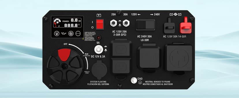 AIVOLT Dual Fuel Inverter Generator 8000 Wattages 50 Amp Gas Propane Powered Super Quiet Portable Inverter Generator for Home Use, Camping Travel RV Jobsite, 50 State Approved