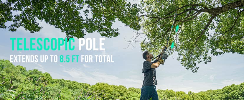 Litheli Cordless Pole Saw, 40V 2.5Ah Battery Pole Saws for Tree Trimming, 10-Inch Pole Saw Battery Powered 16ft/s Cutting Speed Auto Oiling Multi-Angle Electric Pole Chainsaw(Battery&Charger Included)