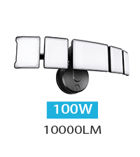 Olafus 100W Flood Light Outdoor, Switch Controlled 10000LM LED Security Light, IP65 Waterproof Outside Floodlight with 5 Adjustable Heads, 6500K Exterior Flood Light Fixture Wired for House Yard Black