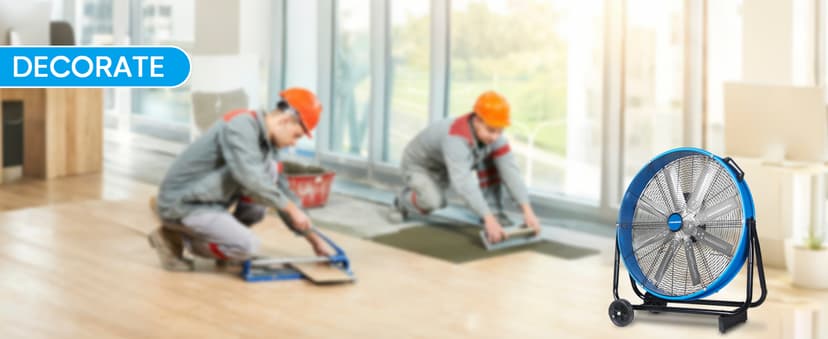 KEN BROWN 24 Inch Industrial Drum Fan, High Velocity Floor Shop Fan, Heavy Duty, 9500 CFM, 8 Blades, 3 Speeds, 360 Degree Tilt, Ideal for Industrial, Commercial, Gym, Garage Use, Blue