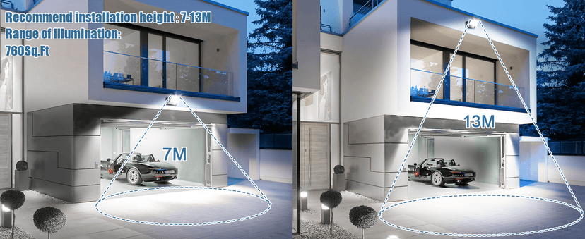 40W LED Outdoor Wall Lights, 5000K Water Resistant Exterior Wall Pack Light, 360 ° Adjustable Head Flood Wall Lighting Self-Developed Security Commercial Wall Mount Fixture for Yard Porch