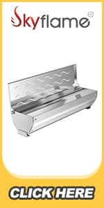 Skyflame Wood Chip Smoker Box, Stainless Steel Double V-shape BBQ Smoke Box with Hinged Lid for Charcoal & Propane Gas Grill, 12.5"(L) x 3.3"(W) x 2.5"(H), U.S. Design Patent
