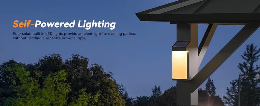 Modern Shade 10'x10' Hardtop Gazebo with Galvanized Steel Roof & 4 LED Lights - Permanent Metal Gazebo Outdoor Pavilion for Backyard, Deck, Garden - All-Weather Patio Cover