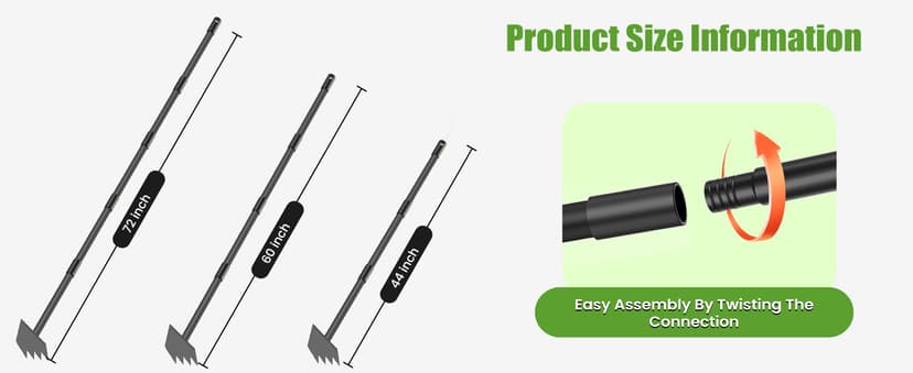 Luvenia Garden Hoe Triangle Sharp Hoes Garden Tool Manual Weeder Gardening Weeding Tool 60" Long Handle 2-in-1 Adjustable Stainless Steel Heavy Duty Hoes for Digging Soil Weeding Planting