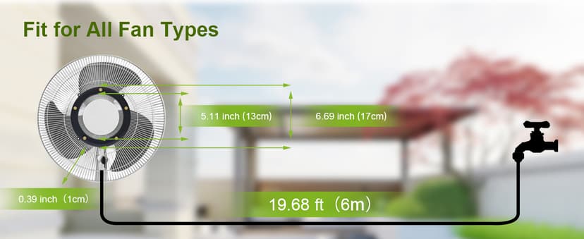 Fan Misting Kit. Fan Misters for Cooling Outdoor, Integrated Mister Ring for Outside with Water Valve, Misters for Outdoor Fan. Fit for Any Outdoor Fan. Durable, Seamless Fan Mister not Easy to Leak.…