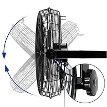BILT HARD 4300 CFM 18 in. Industrial Wall Mount Fan, 3-Speeds High Velocity Wall Fan with Sealed Motor, Heavy Duty Metal Barn Fans for Garage, Commercial, Greenhouse, Warehouse, Shop Use