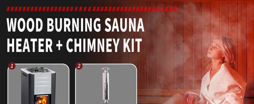 Customize Luxury Outdoor Sauna 6-10 Person, Canadian Hemlock, Red Cedar Sauna, Porch Option, Glass Window Option, Wood Burning Stove or Harvia Heater with Rocks, Extra Large Backyard Saunas (0-195 °F)