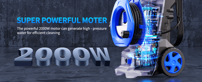 Electric Pressure Washer 4800 PSI 3.5 GPM, 2000W High Pressure Power Washer with 4 Nozzles & Foam Cannon, Portable Cleaner for Car, Driveway, Patio, Fence, Outdoor Cleaning