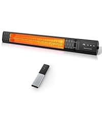 ThermoMate Outdoor Indoor Electric Patio Heater, 1500W 38.5" Portable Tower Infrared Heaer, IP55 Rated Space Radiant Heater with Remote, Timer, Tip-over Protection for Backyard, Restaurant & Garage