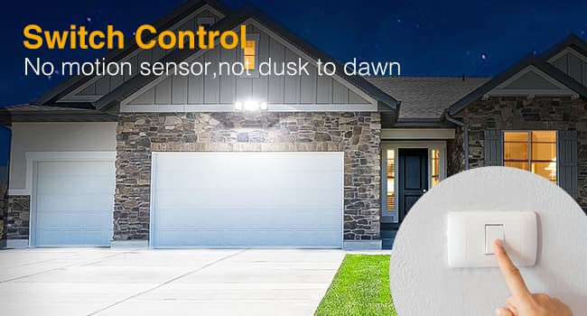 Onforu 2 Pack 60W Flood Lights Outdoor, 6000LM LED Flood Lighting Outdoor Switch Controlled, IP65 Waterproof Exterior Floodlight Fixture with 3 Adjustable Heads, 6500K Security Light for Garage Yard