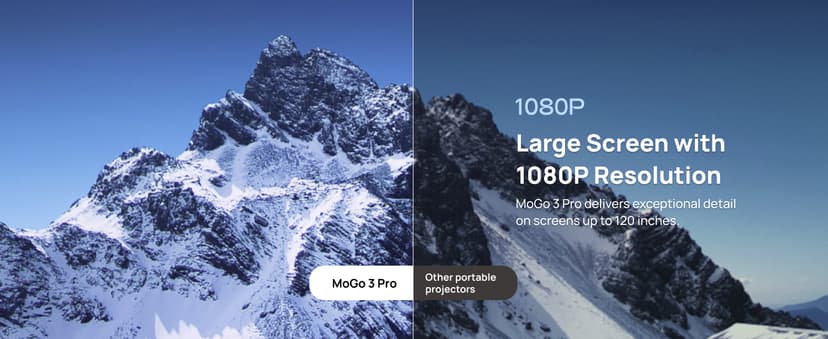 XGIMI MoGo 3 Pro NEW Outdoor Projector with PowerBase Stand, 2.5hrs Battery, Google TV with Licensed Netflix, Build-in Adjustable Stand, 450 ISO Lumens, ISA 2.0, 2 x 5W Harman Kardon