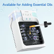 Portable Air Conditioner Cooling Fan with Remote, Quiet with 3 Speeds, 1200ml Evaporative Personal Air Cooler Fan with 3 Mist, 7 Night Light, 8H Timer, Small Air Conditioner for Bedroom Office