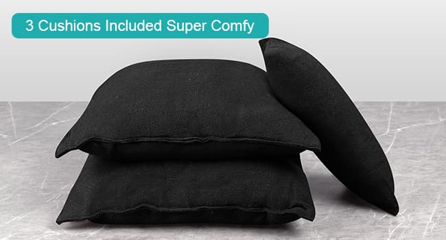 Outerman Hammock Chair, Hanging Chair with 3 Cushions and Foot Rest Support, Sturdy Metal Spreader Bar Max 500Lbs, Swing Chair for Bedroom, Indoor & Outdoor, Patio, Porch or Tree(Black)…