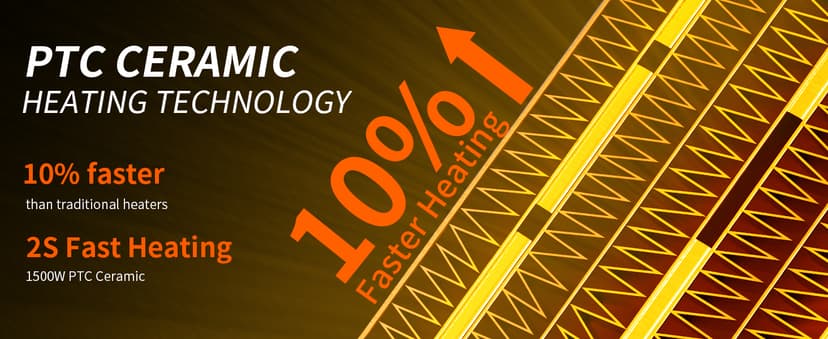 Buyplus Outdoor Heaters for Patio - 1500W Portable Garage Heater with 90°Adjustable Angle, Overheat Protection & 2S Fast Heating, Electric Space Heater for Patio, Garage, Bedroom, Office (Yellow)