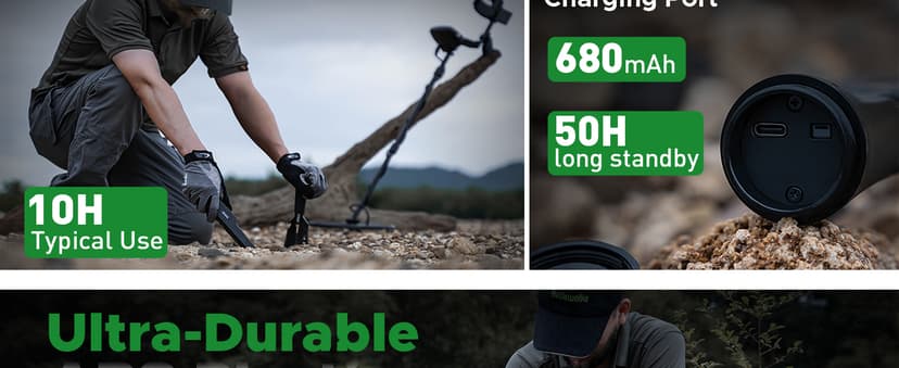 Metal Detector Pinpointer Chargeable - Waterproof Hand-held Metal Detectors Wand with One-Key Interference Elimination, Superhet-Tec Pin Pointer Metal Detector Accessories for Adults&Kids