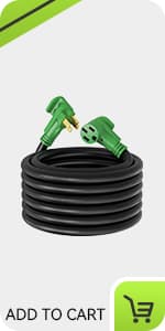 RVMATE 4 Prong 30 Amp 15 Feet Generator Extension Cord, NEMA L14-30P/L14-30R, 125/250V Up to 7500W 10 Gauge SJTW Generator Cord, ETL Listed