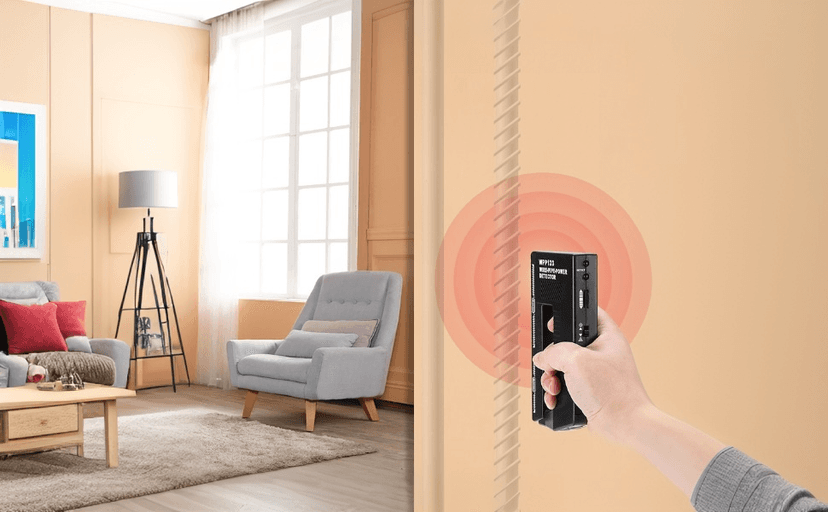 Wpp123 Wall Scanner Metal Detector, Adjustable Alert for Pipes and Wires,Black (Black)