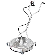 janz 24'' Pressure Washer Surface Cleaner with 4 Wheels,Dual Handle,Stainless Steel Housing, 4 Replacement Nozzle Cores and 2 Hose Adapters,Ideal for Driveways, Sidewalks,Patios,Decks Cleaning