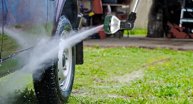 Watering Wand for Garden Hose, 24 Inch, 8 Spray Patterns, Garden Hose Nozzle with Thumb Flow Control, Adjustable Water Sprayer with Pivoting Head, Ideal for Hanging Baskets and Shrubs