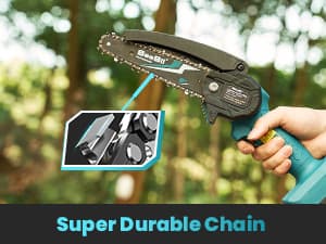 Seesii Mini Chainsaw Cordless 6-inch, Handheld Electric Power Chain Saw with 2 Batteries, for Tree Trimming Wood Cutting, Best Gifts for Dad, Husband