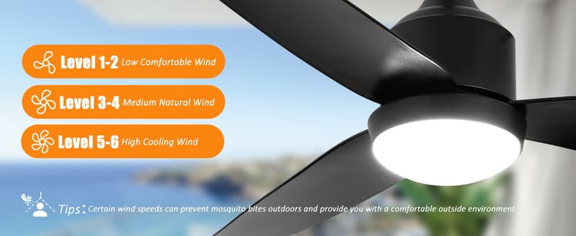 Depuley Outdoor Ceiling Fan with Light: 52 Inch Gazebo Fan Outdoor Hanging - Plug in Ceiling Fan for Patio Waterproof - Dimmable Ceiling Fan Remote App Control Black