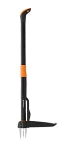 Fiskars Tiller Cultivator for Garden and Lawn, Extendable (40"- 60") Gardening Hand Tool, Telescoping Rotary Hand Cultivator Tool for Soil or Reseeding Grass