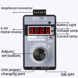 Koolertron 0/4-20mA DC 0-10V Signal Generator,2-IN-1Portable Mini Function Generator Built-in 1000mAh Rechargeable Battery,Analog Generator with 4-Digit LCD Display,Accuracy 0.01,for PLC/Panel Testing
