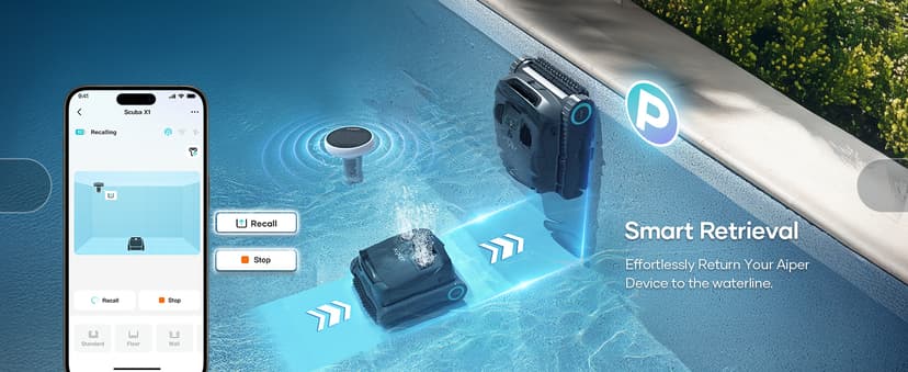 (Upgrade) AIPER Scuba X1 Cordless Robotic Pool Cleaner, 6600 GPH High-Power Suction with Dual-Jet, Multi-Layer Filtration System, Horizontal Waterline Scrubbing, Ideal for Inground Pools
