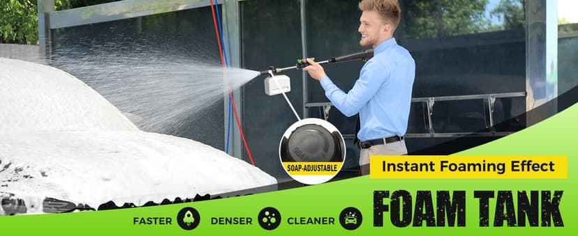 Electric Pressure Washer - GUIFIN Portable Power Washer with Soap-Adjustable Tank, Steel Spray Wand, 4 Pressure Tips, 6.6 FT Inlet & 23 FT Outlet Hose, 3800PSI & 2.4GPM, for Patio/Car/Driveway/Fence