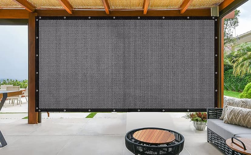 FAIR WIND Shade Cloth 90% Sun Shade Fabric Privacy Screen Shade Cover Patio Canopy with Grommets Shade Net for Garden Outdoor Pergola 6 x 6 FT - Grey