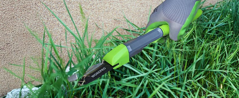 WORKPRO Grass Shears Handheld, Ultra-Sharp Grass Clippers with 360 Degree Swivel Blades, Manual Grass Cutter, Non-Slip Garden Shears, Gardening Scissors, Plant Clippers for Precise Lawn Trimming