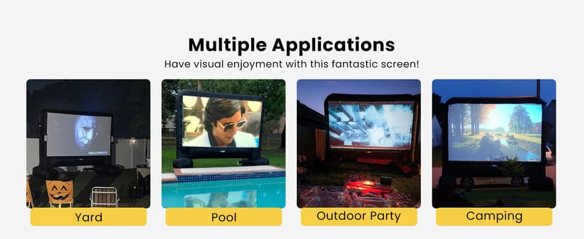 VIVOHOME 14 FT Inflatable Projector Screen for Outside, Blow Up Movie Screen Outdoor Use, Mega Large TV Screen with Carry Bag for Backyard, Tube Leg Support