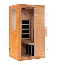 Real Relax Outdoor Infrared Sauna 4 Person for Home, Low EMF Far Infrared Sauna Spruce Wood Sauna with 10min Rapid preheating, Bluetooth, LCD Panel