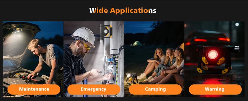 Samyoung 2 Pack Magnetic 2000 LM LED Work Light, 10 Hours Long Lasting 360°Rotating 7000K Warm Rechargeable Work Light Folding Waterproof for Job Site Car Inspection Camping Emergency