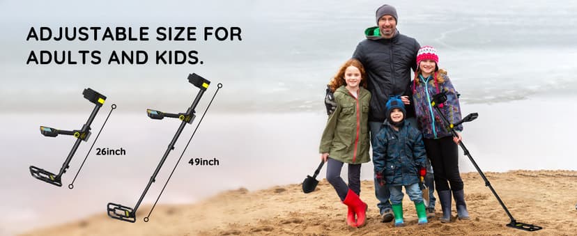 Metal Detector for Adults Waterproof - 2000mAh Chargeable Professional Cordless Gold Detector with LCD Display, Retractable Foldable Higher Accuracy Metal Detector with 10" IP68 Coil - OKESAM